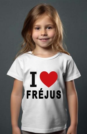 I love Fréjus – Tshirt Fille – Blanc