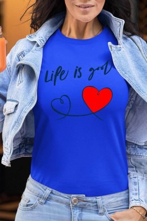 Life good – Tshirt Femme – Bleu Roi