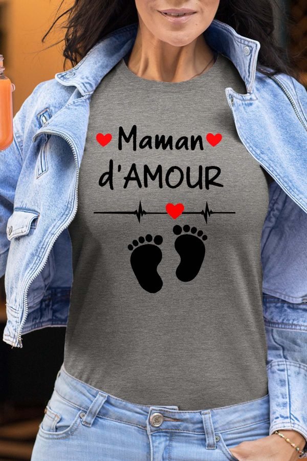 T-shirt Femme en Gros | Maman d'amour pied