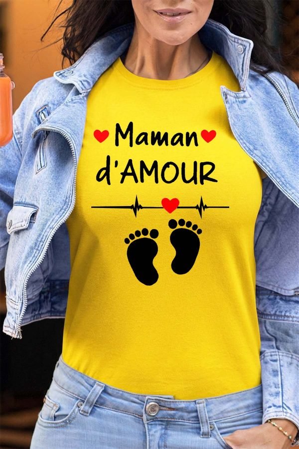 T-shirt Femme en Gros | Maman d'amour pied