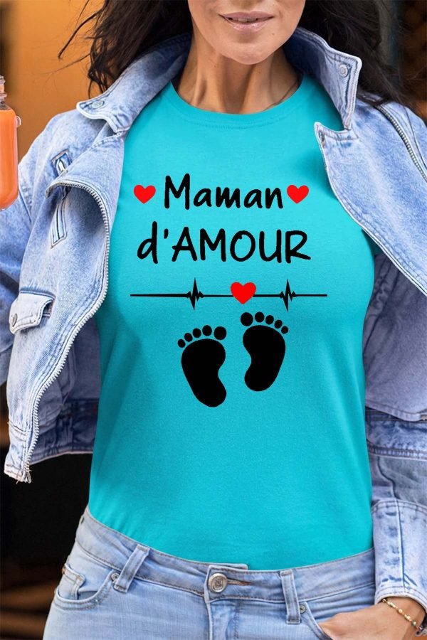 T-shirt Femme en Gros | Maman d'amour pied