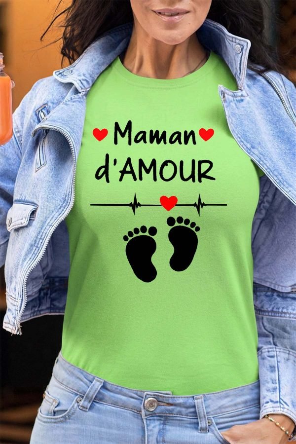 T-shirt Femme en Gros | Maman d'amour pied