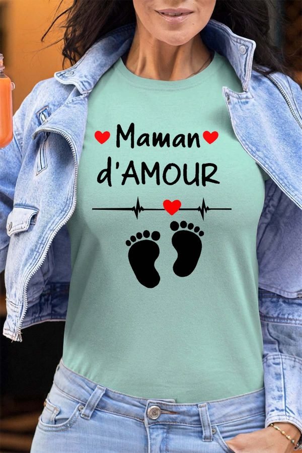 T-shirt Femme en Gros | Maman d'amour pied