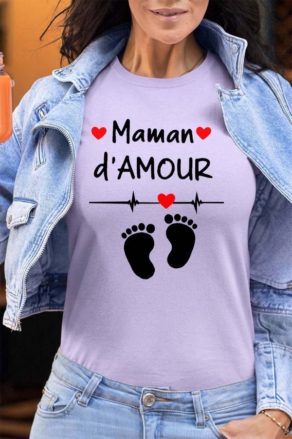 T-shirt Femme en Gros | Maman d'amour pied