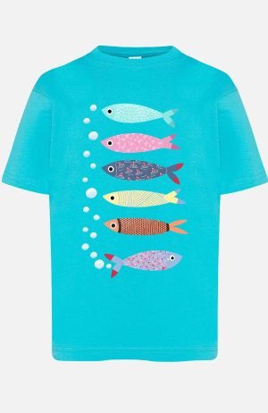 Multi Poisson – Tshirt Femme – Turquoise