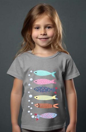 T-shirt Fille en Gros | Multi Poisson