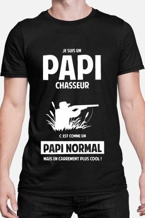 PAPI CHASSEUR – Tshirt Homme – Noir