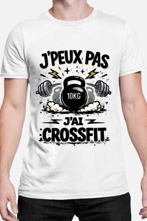 Peux pas… Crossfit Styl – Tshirt Homme – Blanc