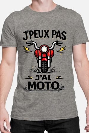 Peux pas… Moto Styl – Tshirt Homme – Gris