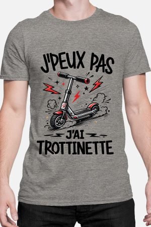 Peux pas… trotinette Styl – Tshirt Homme – Gris