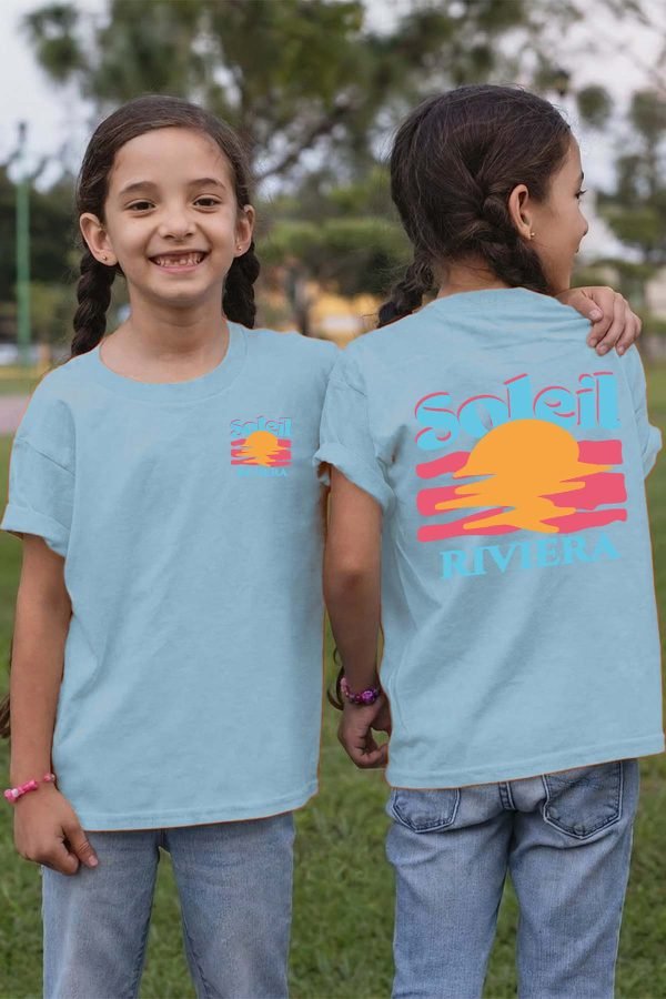 T-shirt Fille en Gros | Soleil Riviera Bleu