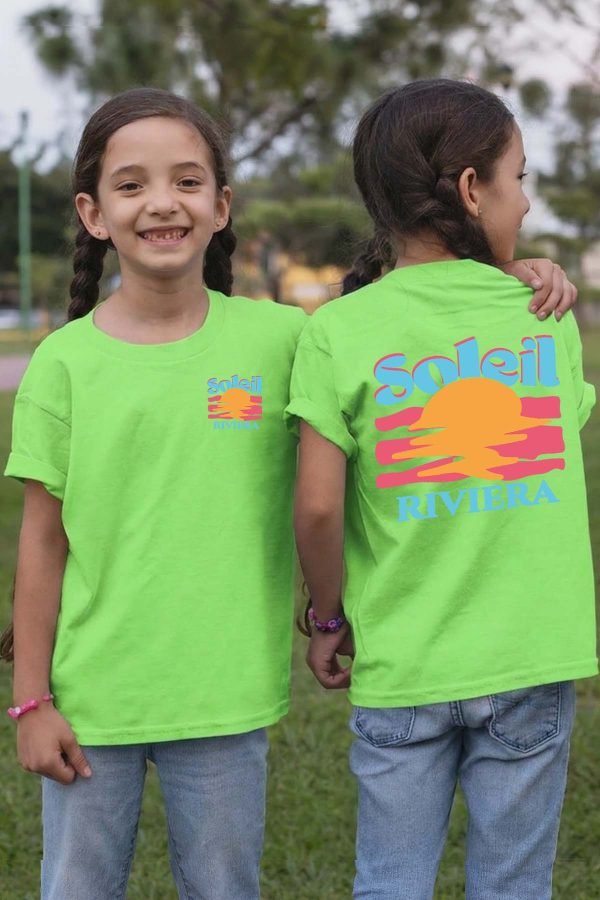 T-shirt Fille en Gros | Soleil Riviera Bleu