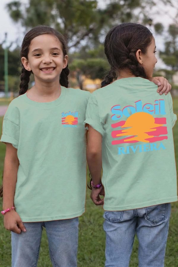 T-shirt Fille en Gros | Soleil Riviera Bleu