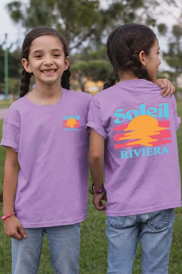 T-shirt Fille en Gros | Soleil Riviera Bleu