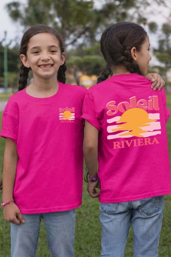 T-shirt Fille en Gros | Soleil Riviera Fushia