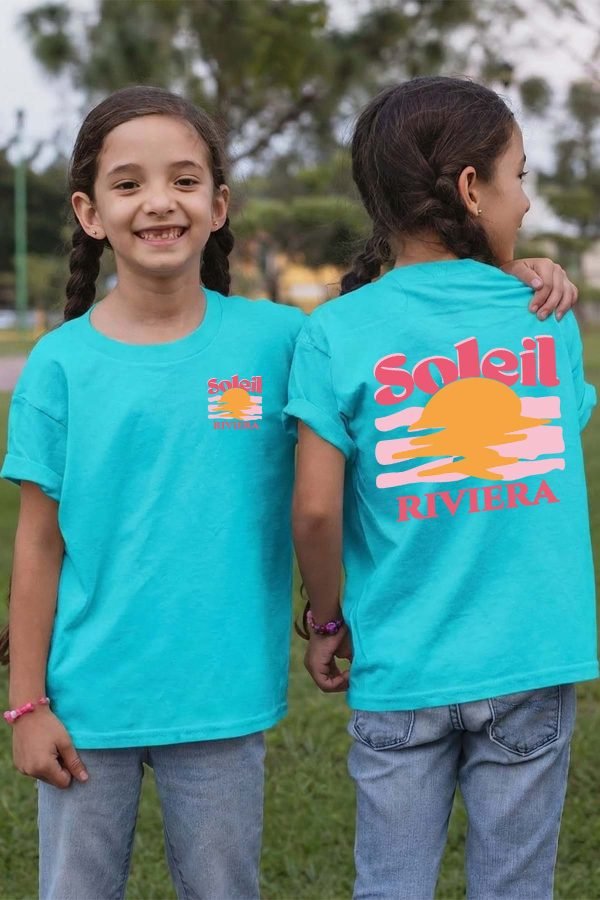 T-shirt Fille en Gros | Soleil Riviera Fushia