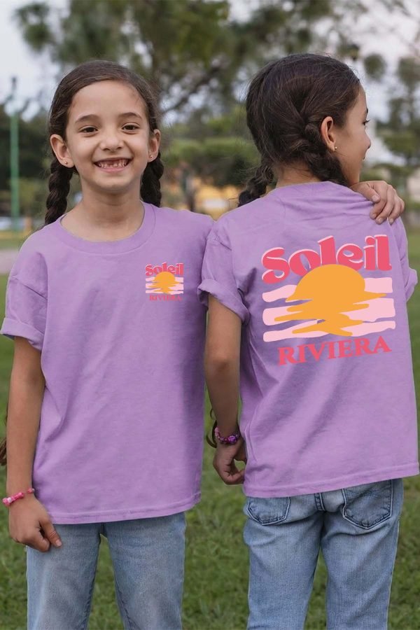 T-shirt Fille en Gros | Soleil Riviera Fushia
