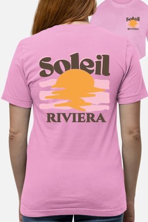 Soleil Riviera Marron – Tshirt Femme AR – Rose