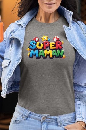 Super maman Luig – Tshirt Femme – Gris