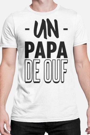 T-shirt Homme – papa de ouf – Blanc