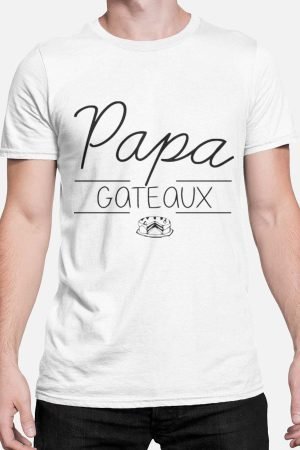 T-shirt Homme – papa gateaux – Blanc