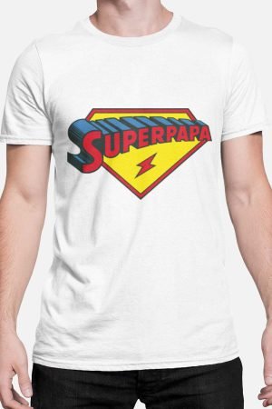 T-shirt Homme – superman papa – Blanc