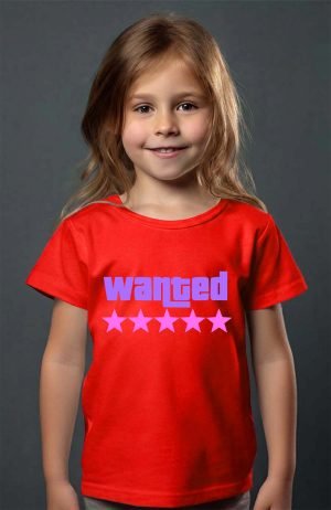 Wanted Stars Grirl – Tshirt Fille – Rouge