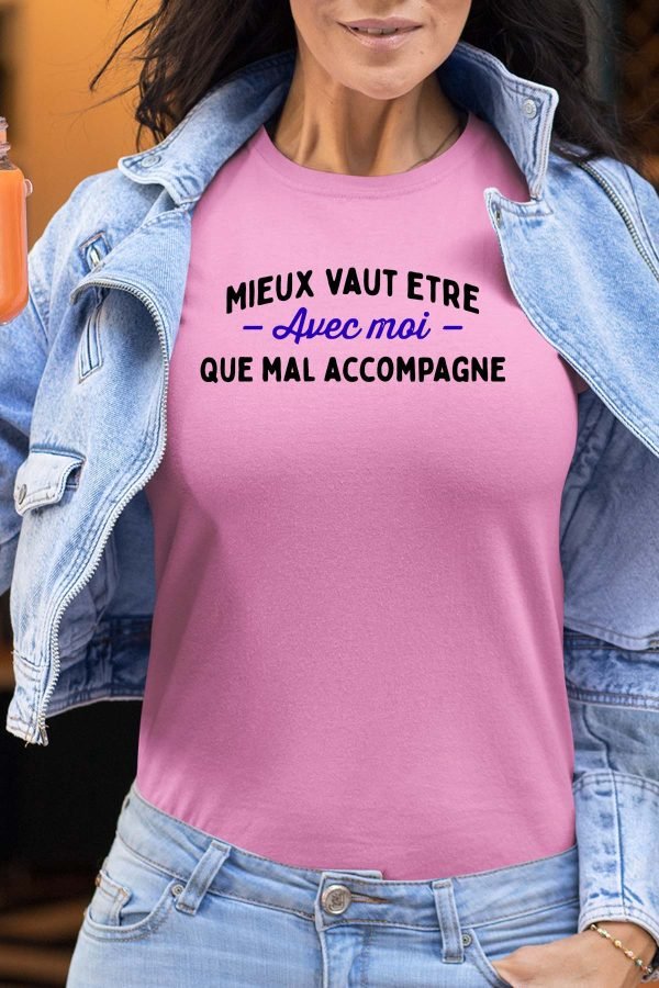 T-shirt Femme en Gros | Avec moi mal accompagné