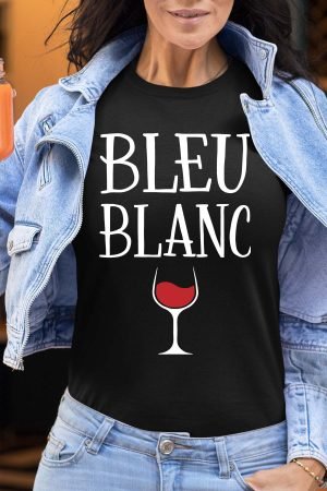bleu blanc verre – Tshirt Femme – Noir