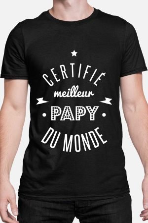 cértifié papy monde – Tshirt Homme – Noir