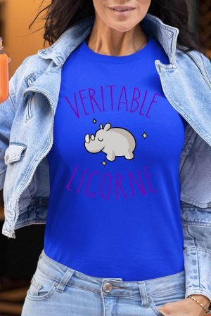 licorne hippo – Tshirt Femme – Bleu Roi