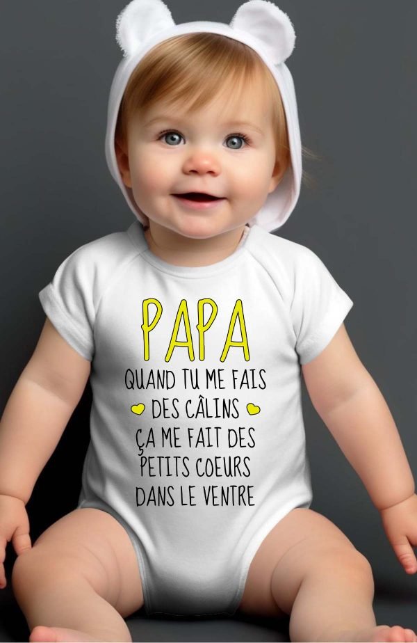 Body Bébé en Gros | Papa calin coeur ventre