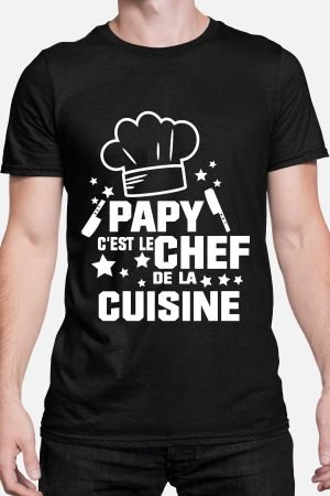 papy chef cuisine – Tshirt Homme – Noir